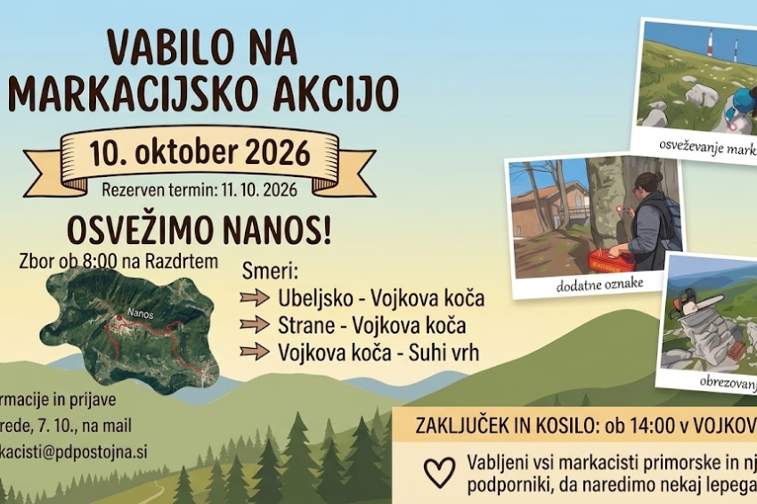 Medruštvena markacijska akcija Osvežimo Nanos 2026